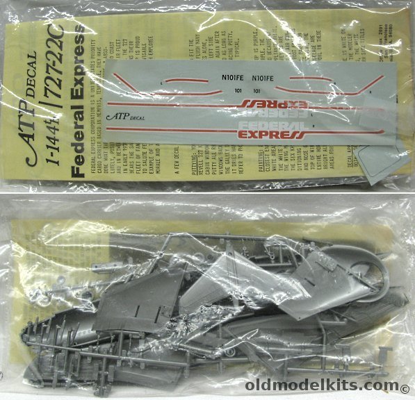 ATP 1/144 Boeing 727-22C Kit - And ATP N101FE Federal Express Decals - Bagged plastic model kit
